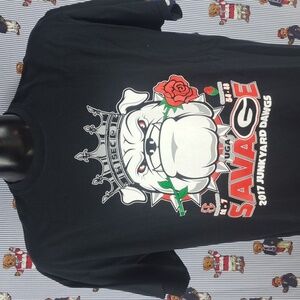2017 Georgia Bulldogs SEC Rose Bowl Championship XL black & white graphic shirt